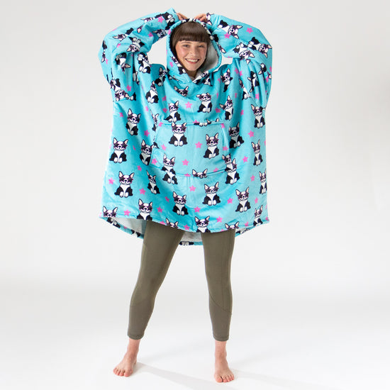 Oversized Hoodie-filt för Vuxna - Minky Mops 01