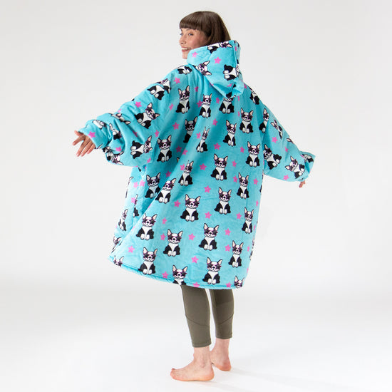 Oversized Hoodie-filt för Vuxna - Minky Mops 03