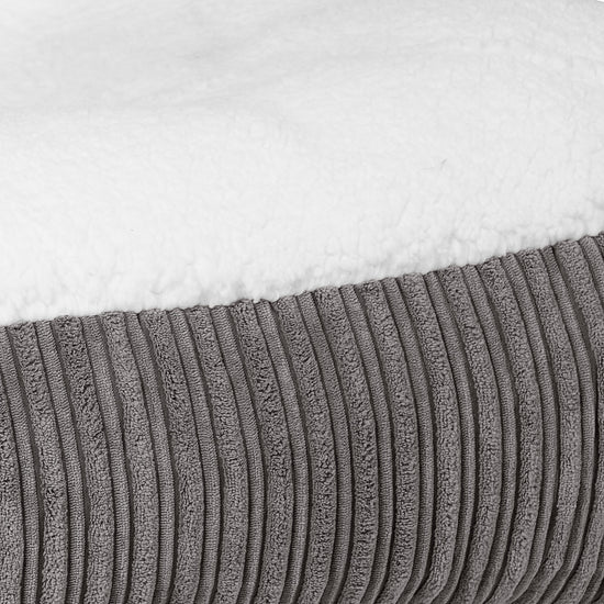 Sloucher XL Hundsäng - Sherpa & Manchestertyg Grafitgrå 03