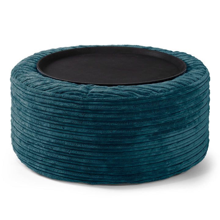 Ottomanpuff - Klassisk Manchestertyg Teal 02