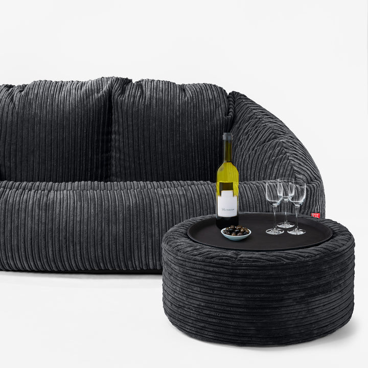 Saccosäck Soffa Bubble - Klassisk Manchestertyg Svart 03