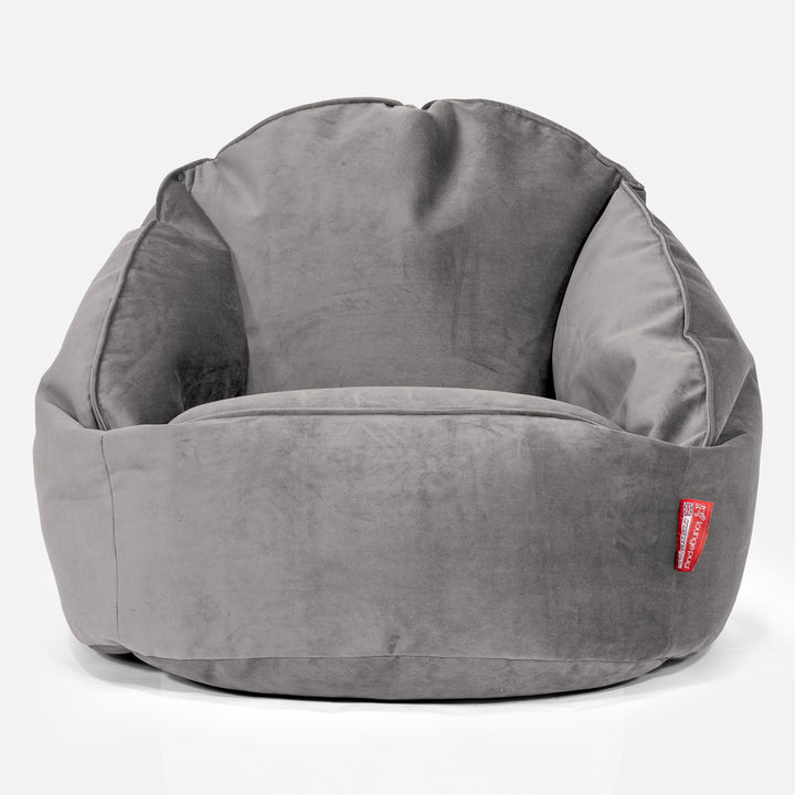 Saccosäck Bubble - Sammet Silverfärgad 01
