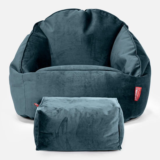 Saccosäck Bubble - Sammet Teal 02