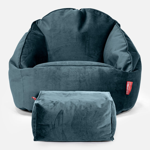 Saccosäck Bubble - Sammet Teal 02