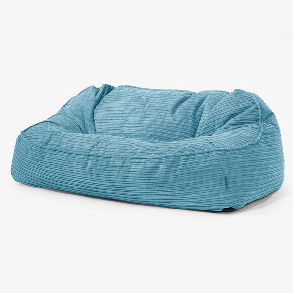Sloucher Oversized Sittsäckssoffa - Klassisk Manchestertyg Turkos 01