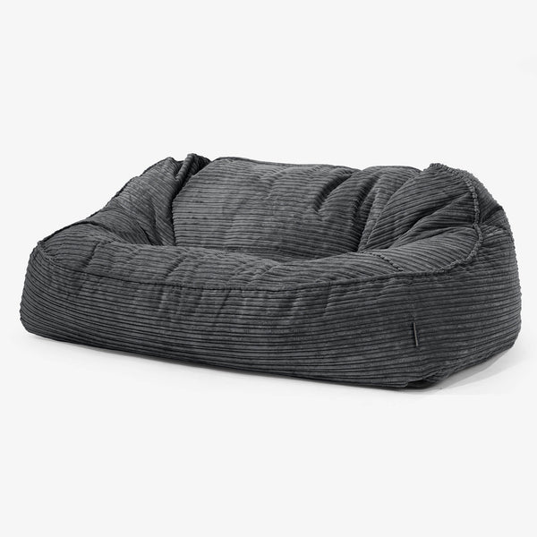 Sloucher Oversized Sittsäckssoffa - Klassisk Manchestertyg Svart 01