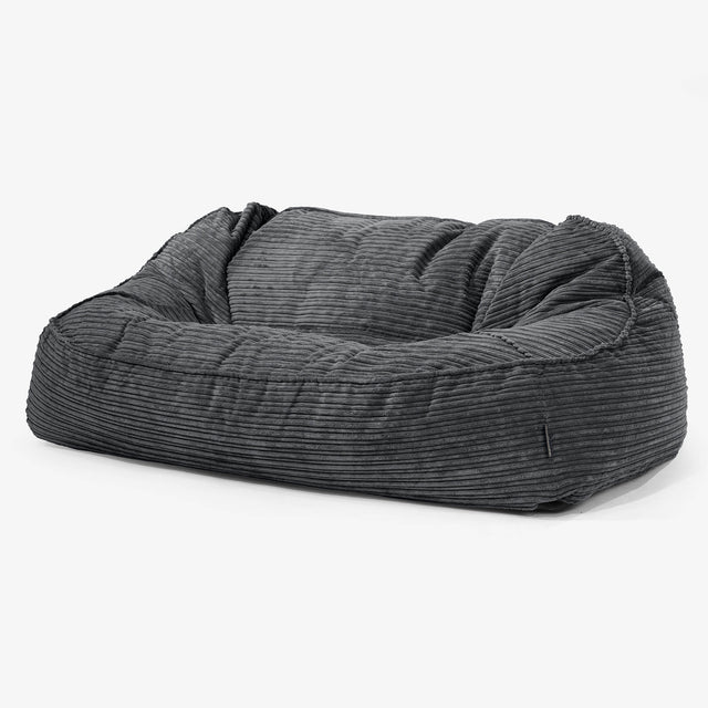Sloucher Oversized Sittsäckssoffa - Klassisk Manchestertyg Svart 01