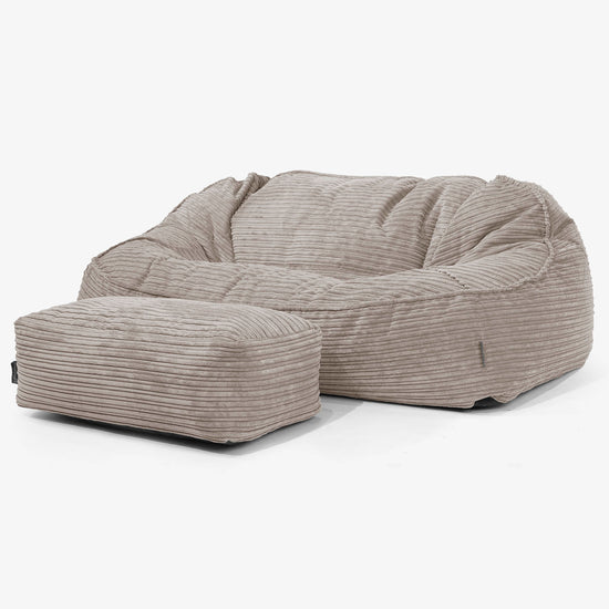 Sloucher Oversized Sittsäckssoffa - Klassisk Manchestertyg Duvgrå 02