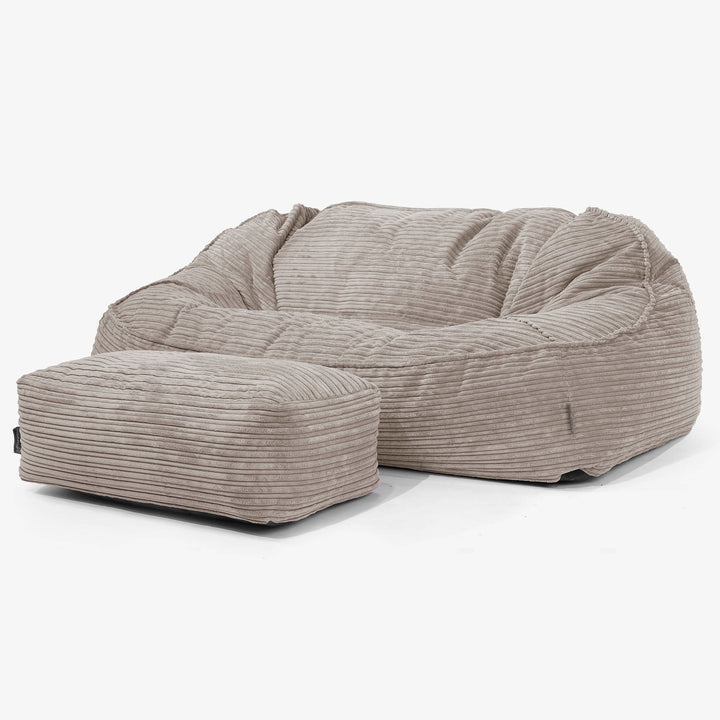 Sloucher Oversized Sittsäckssoffa - Klassisk Manchestertyg Duvgrå 02