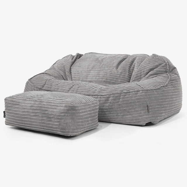 Sloucher Oversized Sittsäckssoffa - Klassisk Manchestertyg Grafitgrå 02