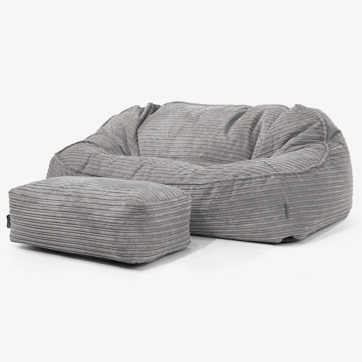Sloucher Oversized Sittsäckssoffa - Klassisk Manchestertyg Grafitgrå 02