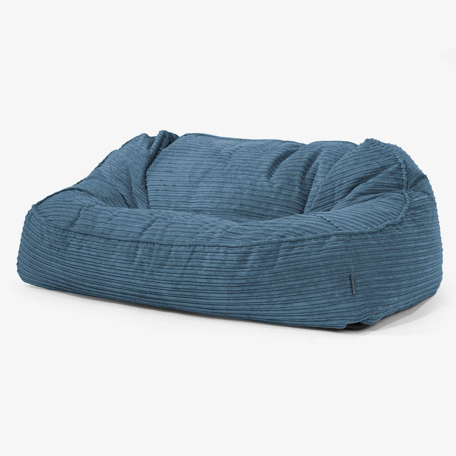Sloucher Oversized Sittsäckssoffa - Klassisk Manchestertyg Marinblå 01