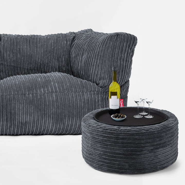 Albert 3-sits Saccosäcksoffa - Klassisk Manchestertyg Skiffergrå 03