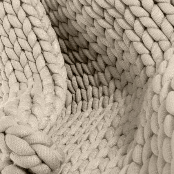 Tyngdfilt för Vuxna - Grov stickning Minkbrun Fabric Close-up Image