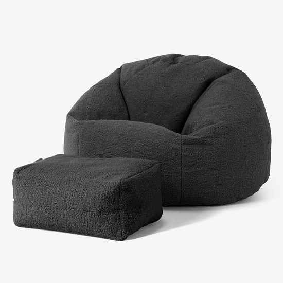 Klassisk Sittsäck Stol - Boucle Grafitgrå 02