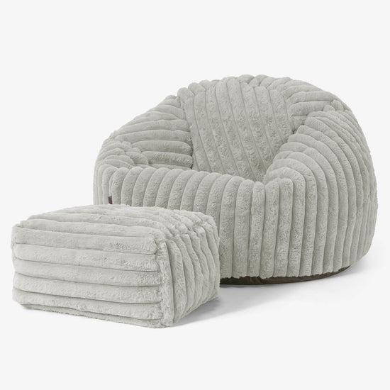 Klassisk Sittsäck Stol - Ultraplyschmanchestertyg Salviagrön 02