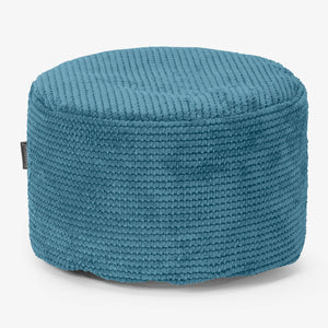 Liten Rund Fotpall - Pom-pom Turkos