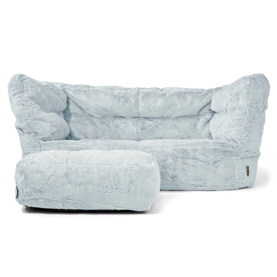 Louis 2-sits Saccosäcksoffa - Fuskkaninpäls Gammelblå 02