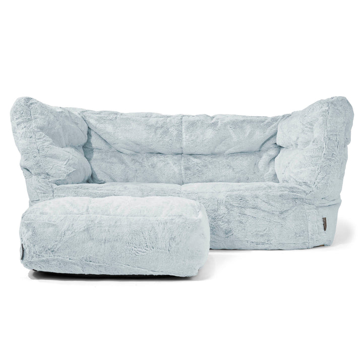 Louis 2-sits Saccosäcksoffa - Fuskkaninpäls Gammelblå 02