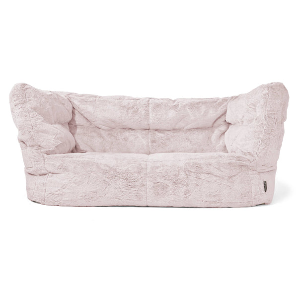 Louis 2-sits Saccosäcksoffa - Fuskkaninpäls Gammelrosa 01