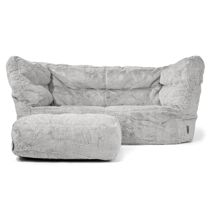 Louis 2-sits Saccosäcksoffa - Fuskkaninpäls Ljusgrå 02