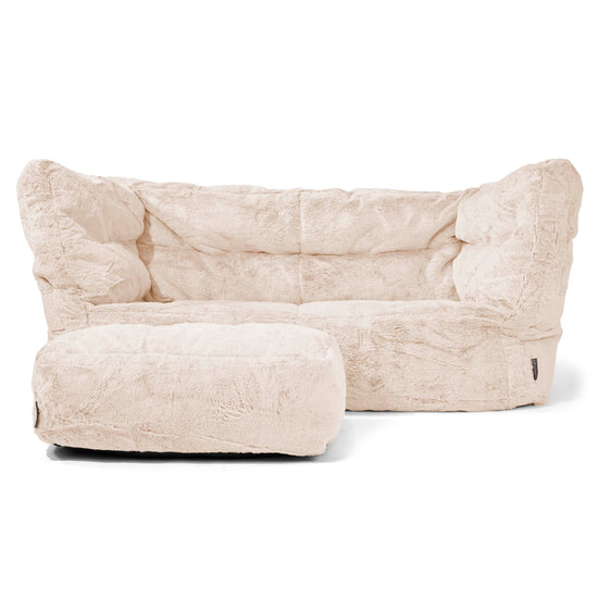 Louis 2-sits Saccosäcksoffa - Fuskkaninpäls Vit 02