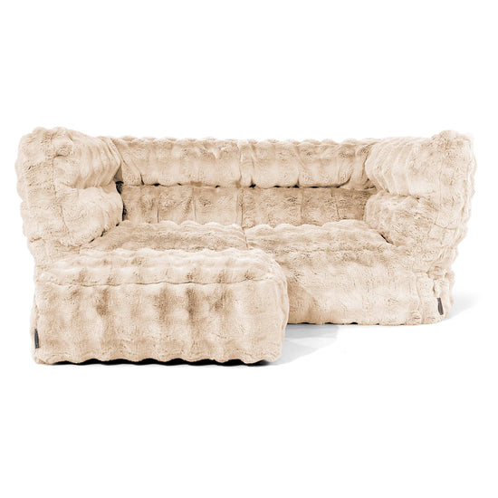 Louis 2-sits Saccosäcksoffa - Fuskpäls Bubble Gräddvit 02