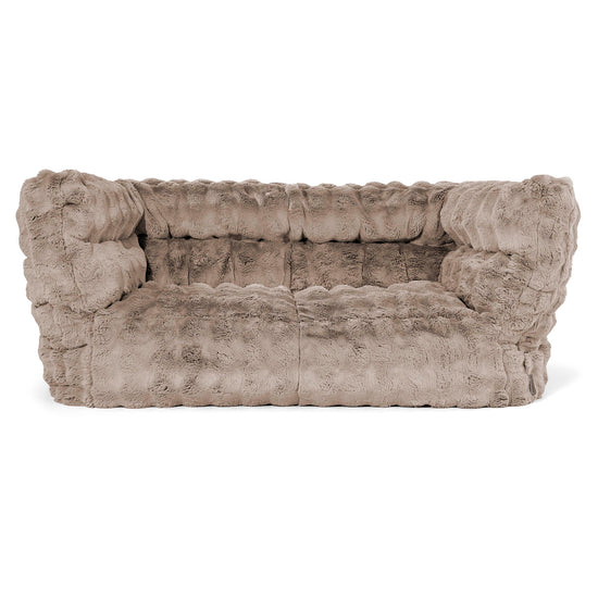 Louis 2-sits Saccosäcksoffa - Fuskpäls Bubble Minkbrun 01