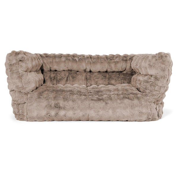 Louis 2-sits Saccosäcksoffa - Fuskpäls Bubble Minkbrun 01