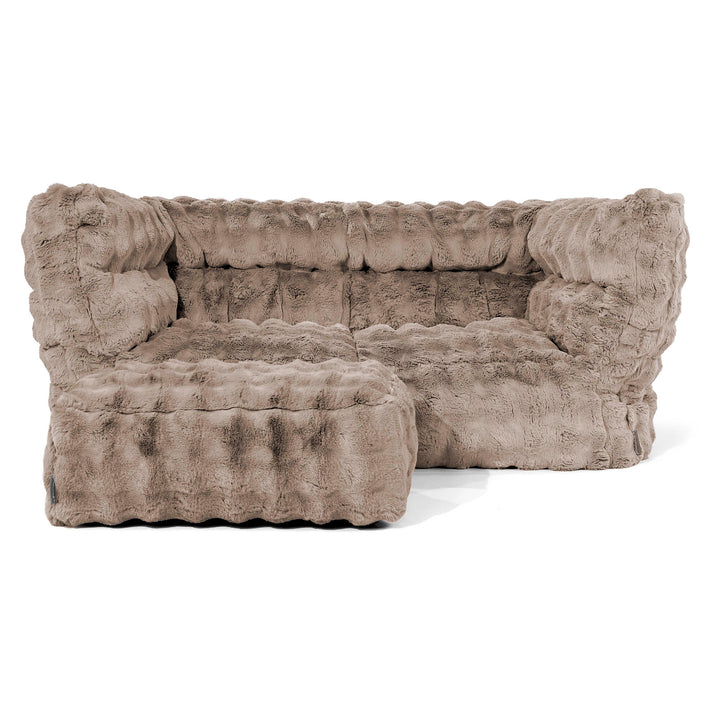 Louis 2-sits Saccosäcksoffa - Fuskpäls Bubble Minkbrun 02