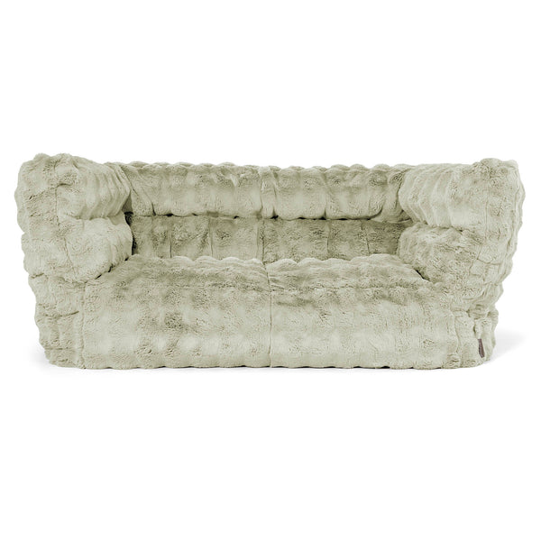 Louis 2-sits Saccosäcksoffa - Fuskpäls Bubble Salviagrön 01