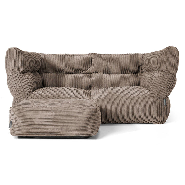 Louis 2-sits Saccosäcksoffa - Klassisk Manchestertyg Duvgrå 02