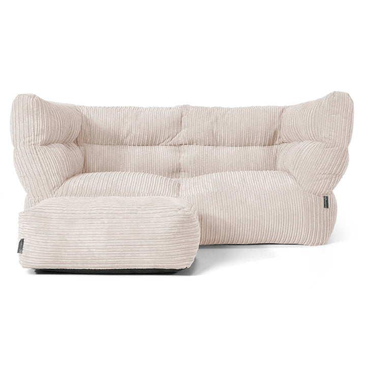 Louis 2-sits Saccosäcksoffa - Klassisk Manchestertyg Elfenbensvit 02
