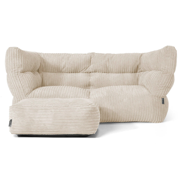 Louis 2-sits Saccosäcksoffa - Klassisk Manchestertyg Gräddvit 02