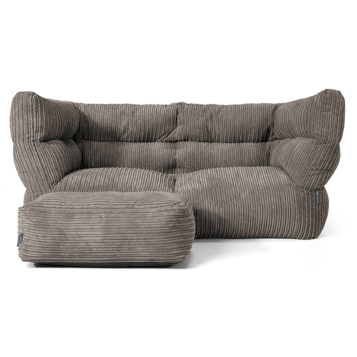 Louis 2-sits Saccosäcksoffa - Klassisk Manchestertyg Grafitgrå 02
