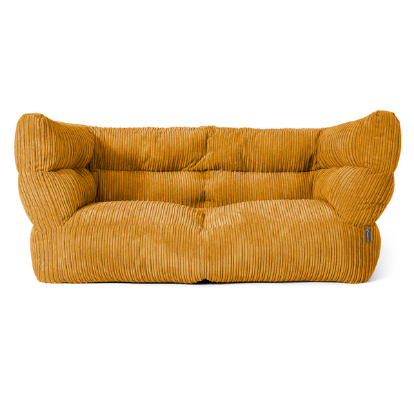 Louis 2-sits Saccosäcksoffa - Klassisk Manchestertyg Gyllene Honung 01