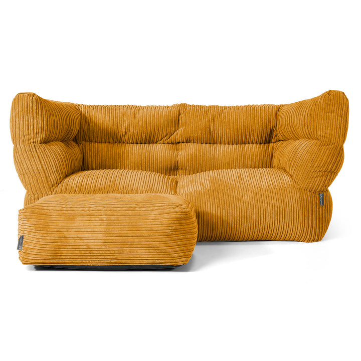 Louis 2-sits Saccosäcksoffa - Klassisk Manchestertyg Gyllene Honung 02