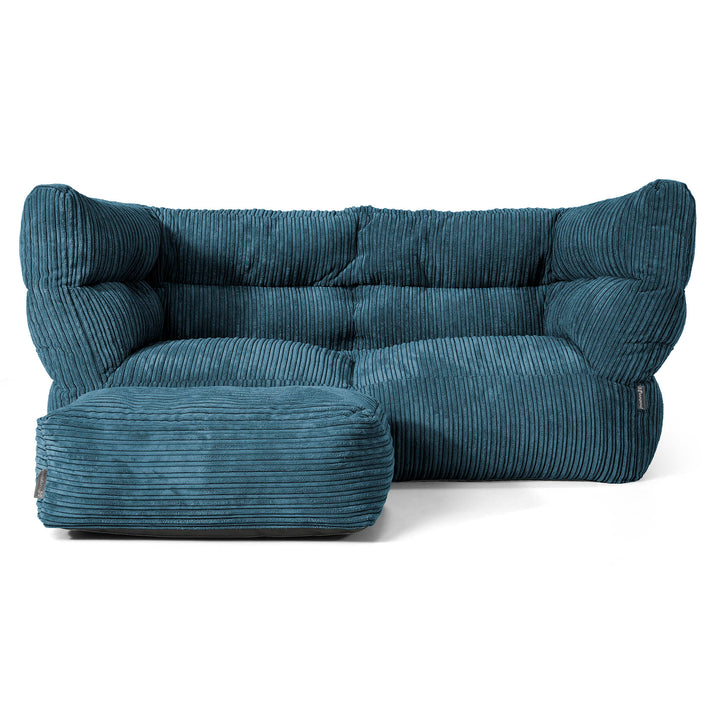 Louis 2-sits Saccosäcksoffa - Klassisk Manchestertyg Marinblå 02