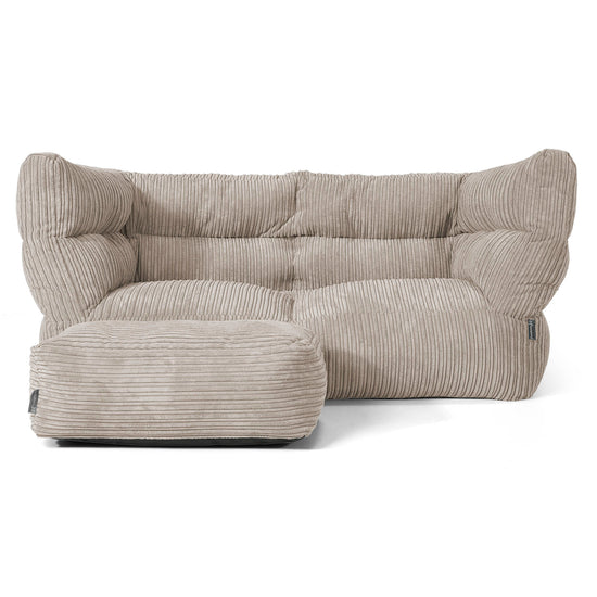 Louis 2-sits Saccosäcksoffa - Klassisk Manchestertyg Minkbrun 02
