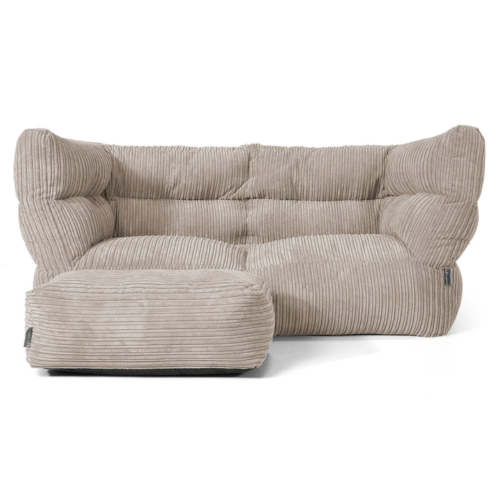 Louis 2-sits Saccosäcksoffa - Klassisk Manchestertyg Minkbrun 02