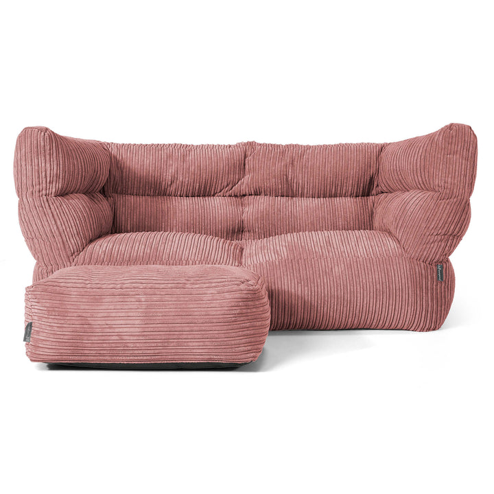 Louis 2-sits Saccosäcksoffa - Klassisk Manchestertyg Persika 02