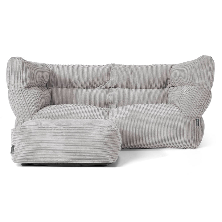 Louis 2-sits Saccosäcksoffa - Klassisk Manchestertyg Silvergrå 02