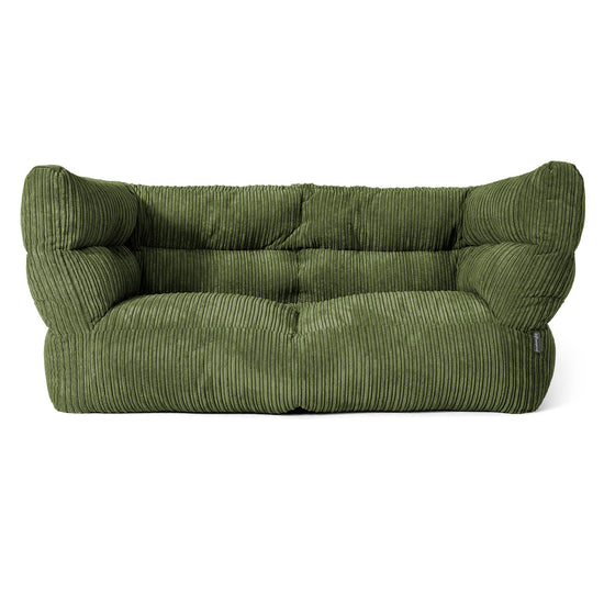 Louis 2-sits Saccosäcksoffa - Klassisk Manchestertyg Skogsgrön 01