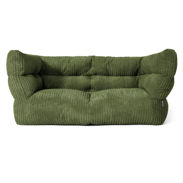 Louis 2-sits Saccosäcksoffa - Klassisk Manchestertyg Skogsgrön 01