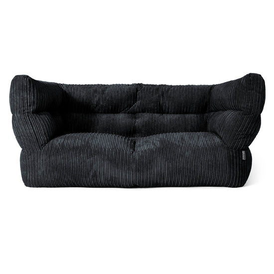 Louis 2-sits Saccosäcksoffa - Klassisk Manchestertyg Svart 01