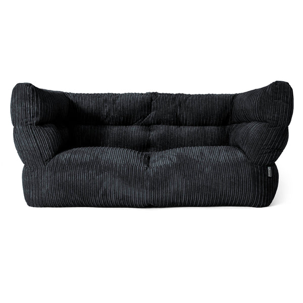 Louis 2-sits Saccosäcksoffa - Klassisk Manchestertyg Svart 01