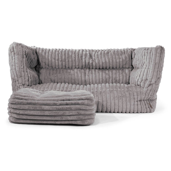 Louis 2-sits Saccosäcksoffa - Ultraplyschmanchestertyg Grå 02