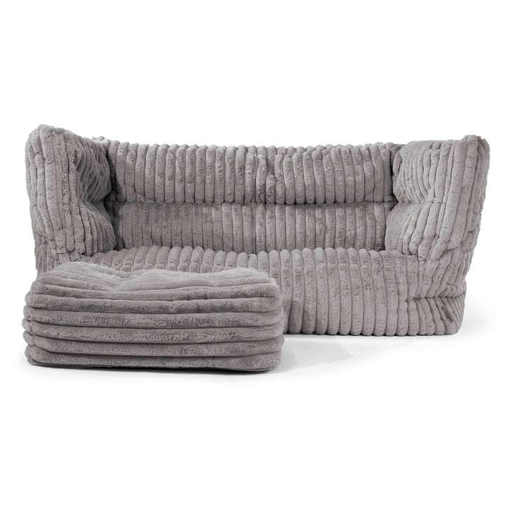 Louis 2-sits Saccosäcksoffa - Ultraplyschmanchestertyg Grå 02