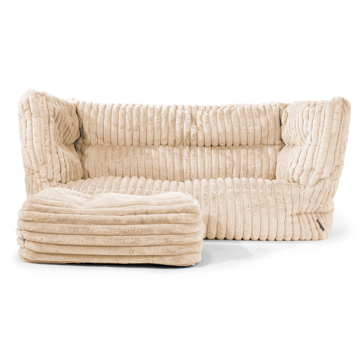 Louis 2-sits Saccosäcksoffa - Ultraplyschmanchestertyg Gräddvit 02