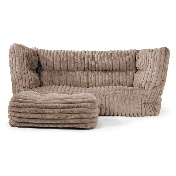 Louis 2-sits Saccosäcksoffa - Ultraplyschmanchestertyg Minkbrun 02